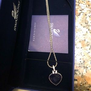 Swaroski silver necklace with Purple Heart pendant